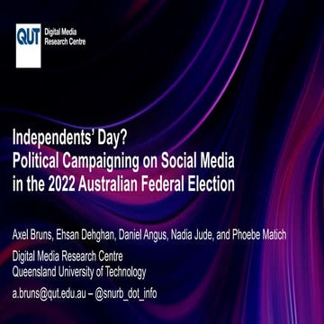 Independents’ Day? Political Campaigning on Social Media in the 2022 Australi...
