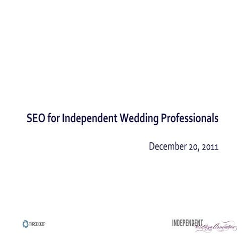 SEO for Independent Wedding Professionals