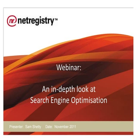 In depth seo  webinar