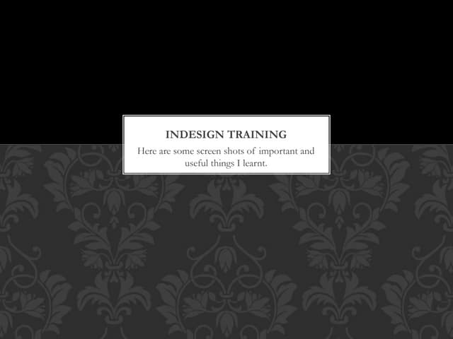 In design training
