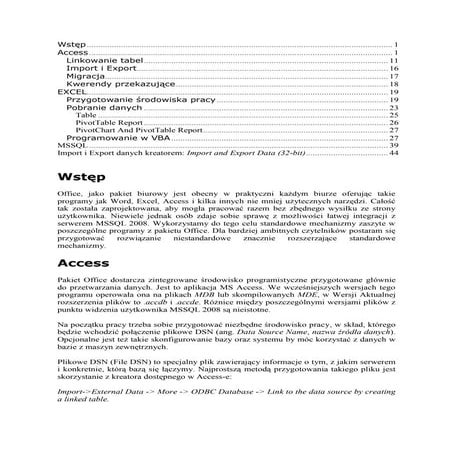 Współpraca Pakietu Office 2007 z MSSQL 2008