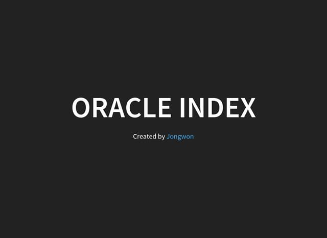 Oracle Index