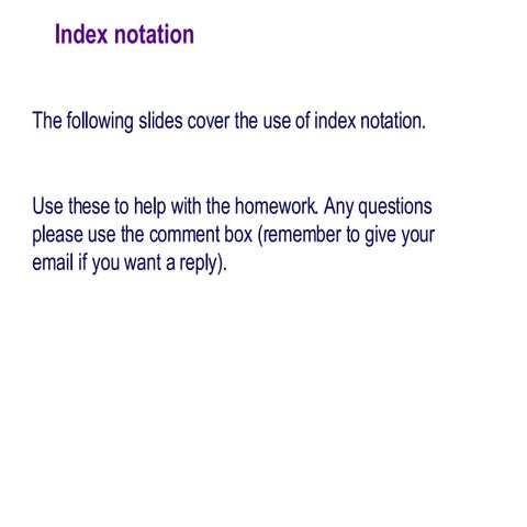 Index Notation | PPT | Physics | Science