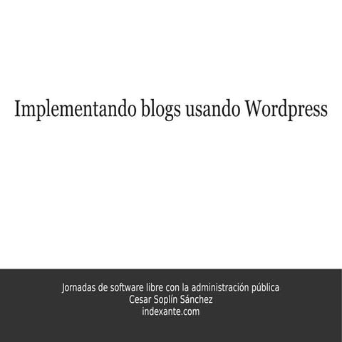 Implementando blogs usando Wordpress