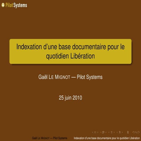 Indexation d'une base documentaire pour Liberation