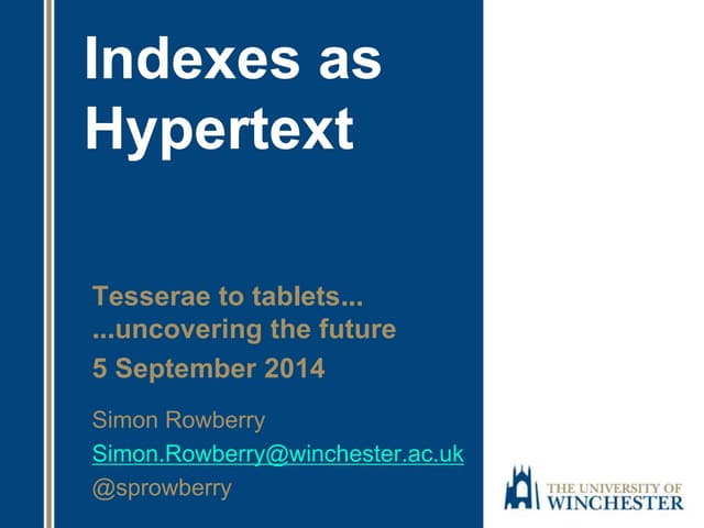 Indexes as Hypertext