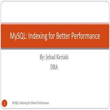 MySQL: Indexing for Better Performance | PDF | Databases | Computer ...