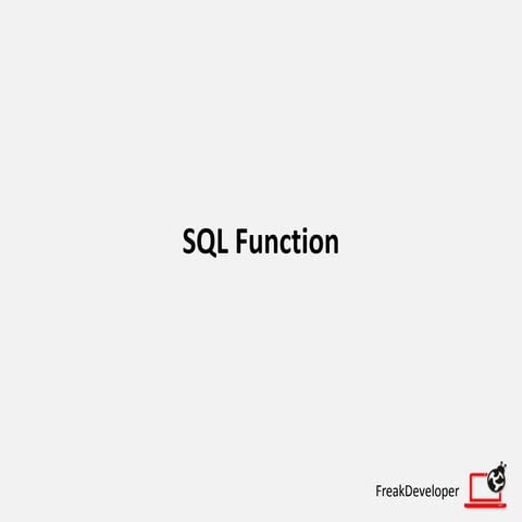 SQL Functions | PPTX