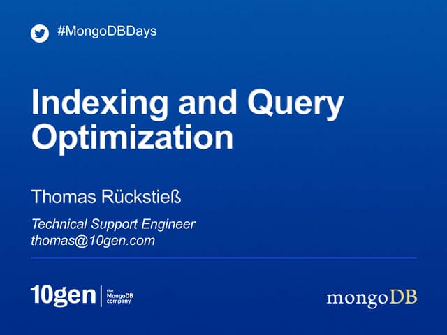 Indexing and Query Optimization
