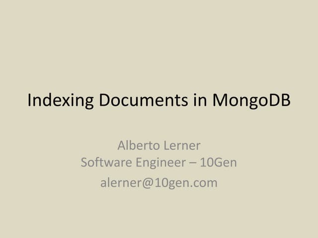 Indexing documents