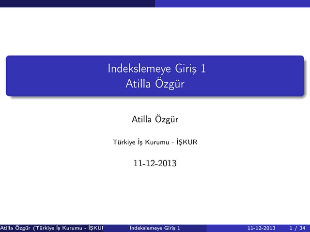 Indexing Eğitim1
