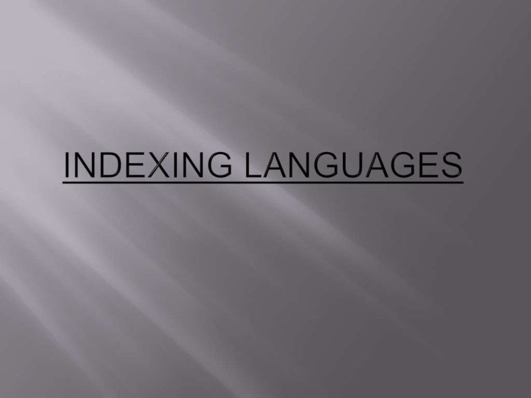 Indexing languages