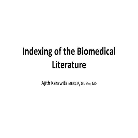 Indexing of biomedical literature