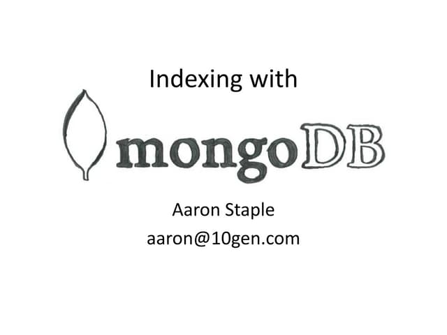 Indexing with MongoDB