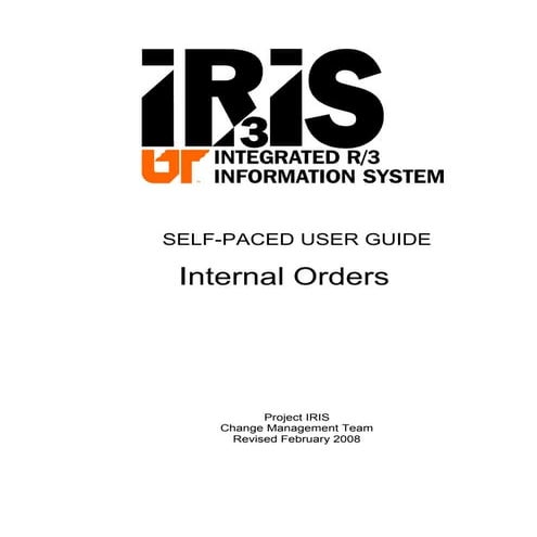 Index internal orders