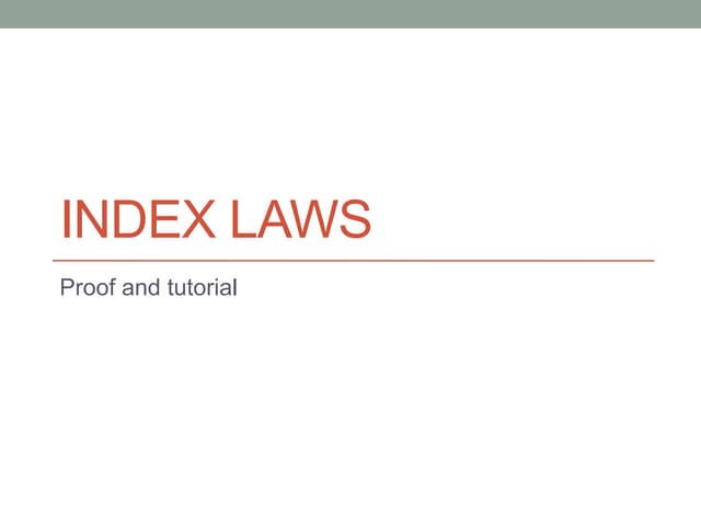 Laws of indices | PPT