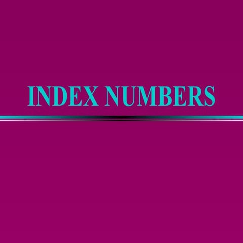 Index numbers99