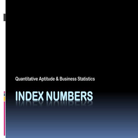 Introduction to Index Numbers - presentation | PDF