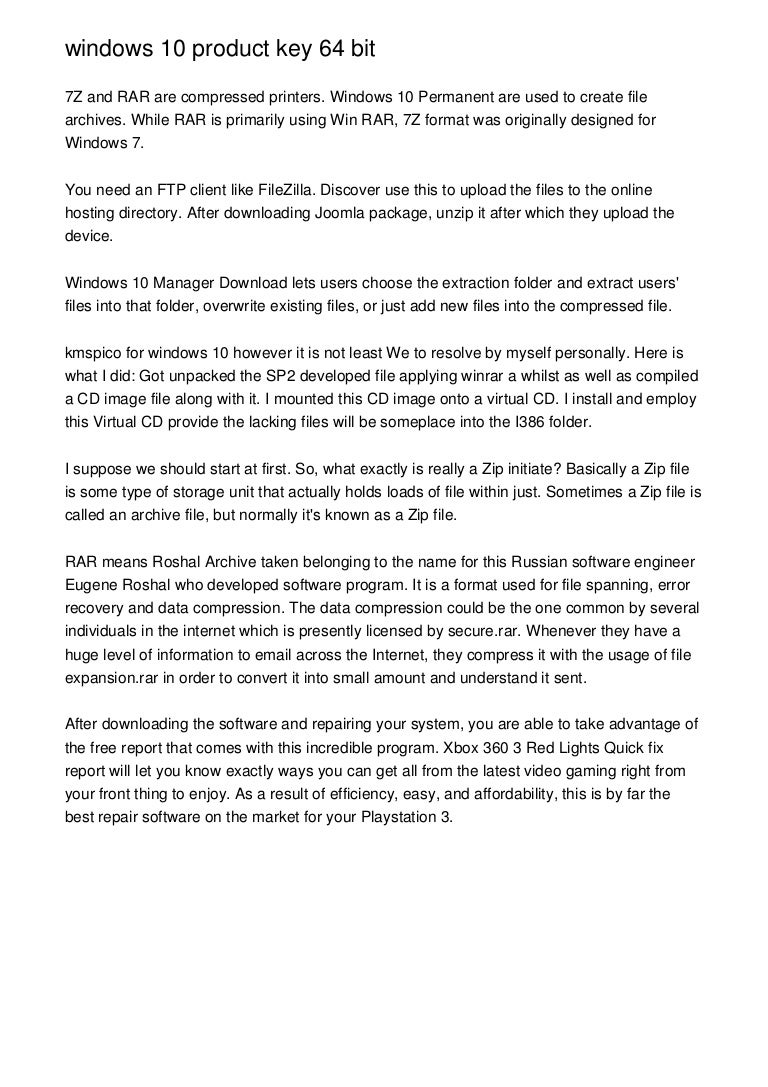 Windows 10 Product Key 64 Bit