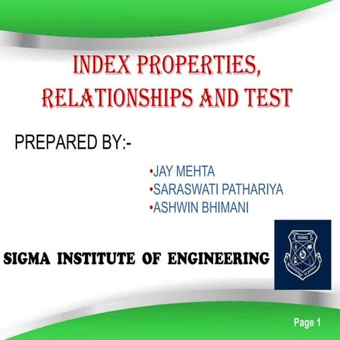 Index property of soil
