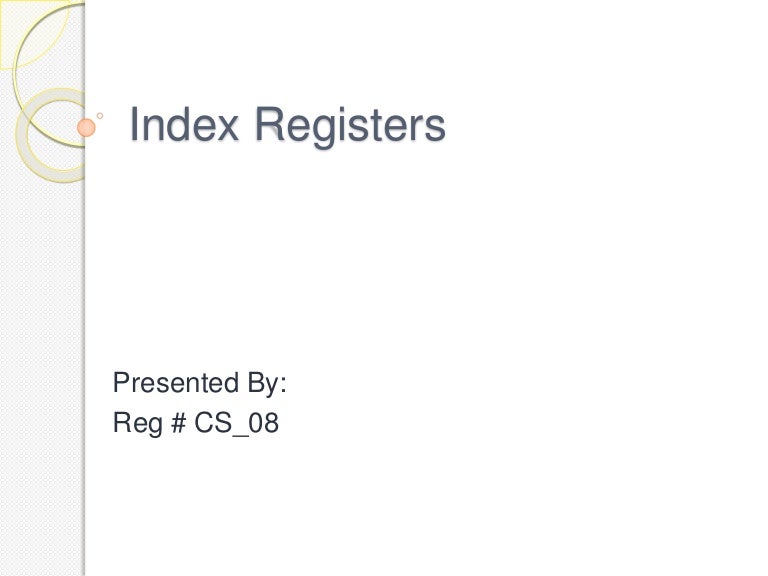 Index registers