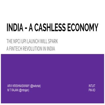 India - A Cashless Economy (NPCI/UPI)