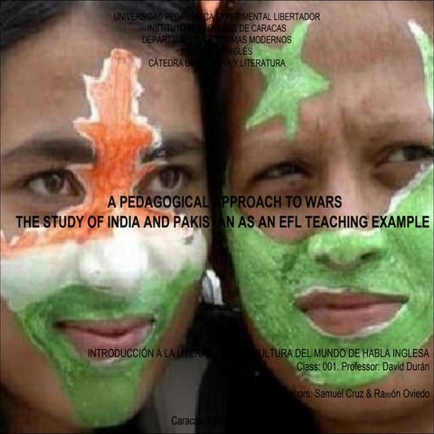 A Pedagogical Approach to Wars: The Study of India and Pakistan as EFL Teachi...