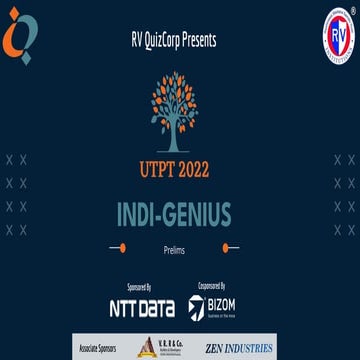 UTPT 2022 India Quiz Prelims