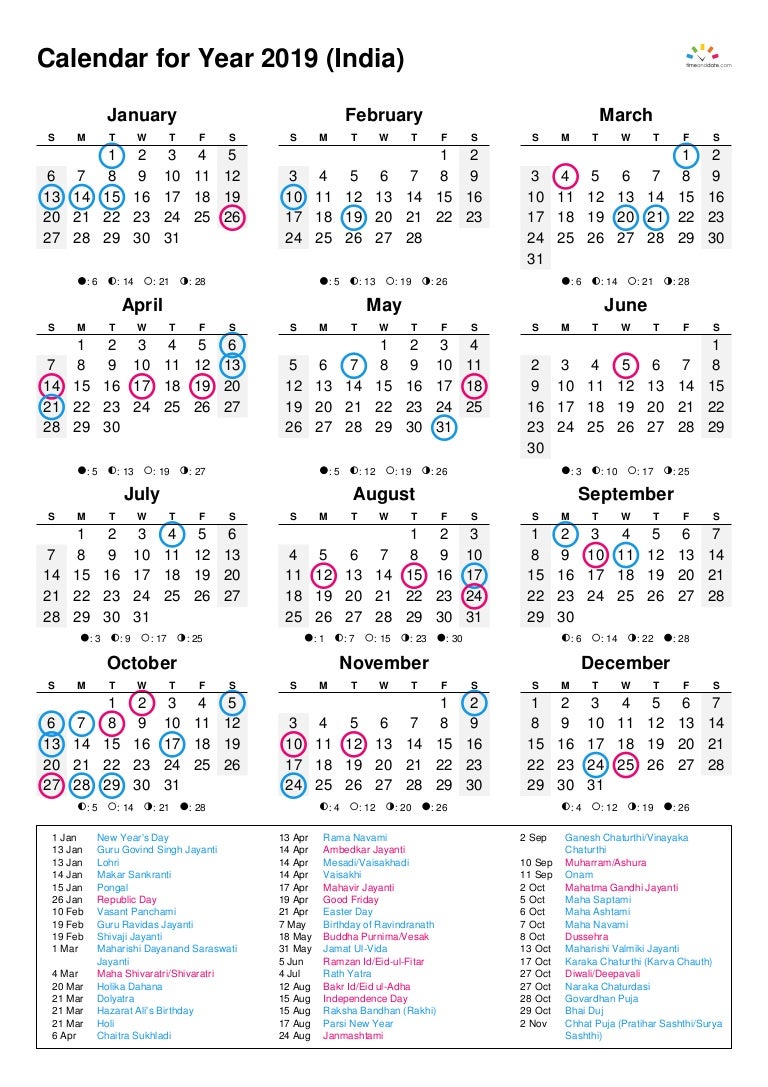 India Calender 19
