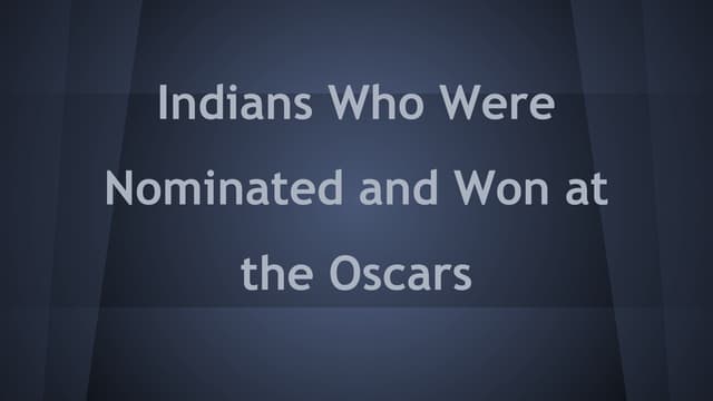 India at the Oscars