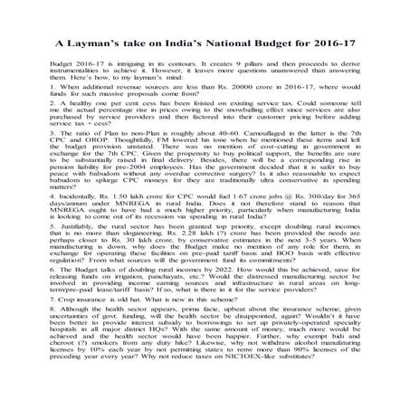 India budget 2016 17 analysis