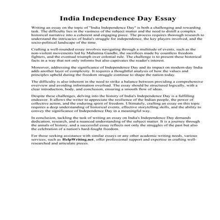 India Independence Day Essay