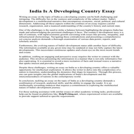 India Is A Developing Country Essay.  India a developing nation speech. a Spe...