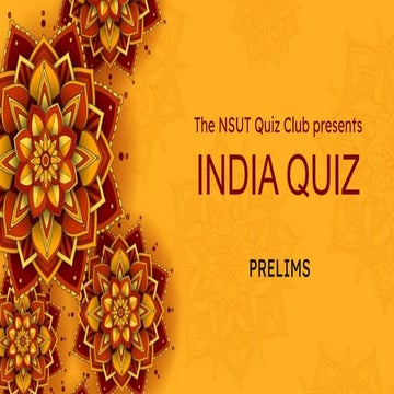 Quiz-O-Sthan : The India Quiz (Prelims )