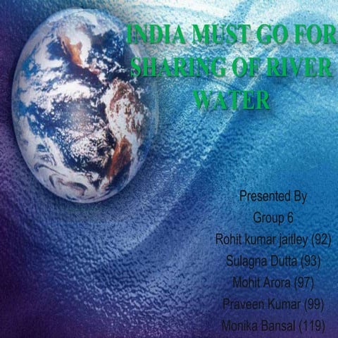 India must go for sharing of river water