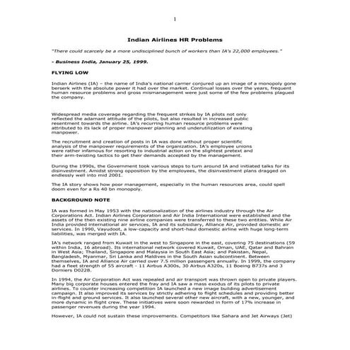 Indian airlines-hr-problems