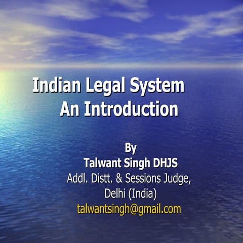 Indian Legal System  An Introduction