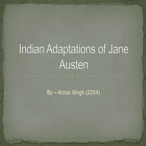 Indian adaptations of Jane Austen