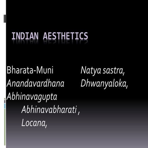 Indian aesthetics 1
