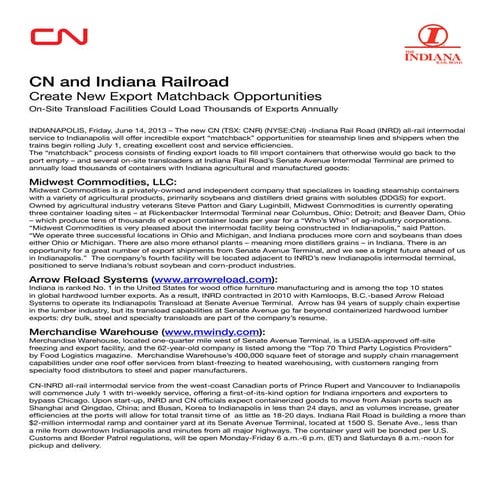CN and Indiana Railroad