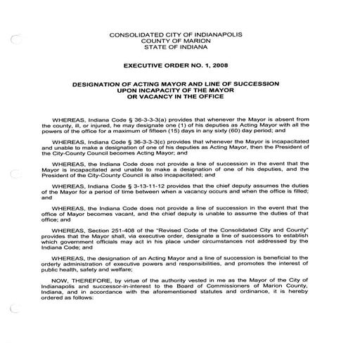 Indianapolis Succession Executive Order (2008).pdf