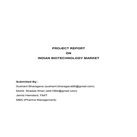 Indian Biotechnology Market
