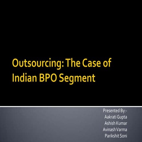 Indian Bpo Industry Case