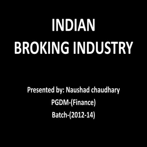 Indian broking industry analysis