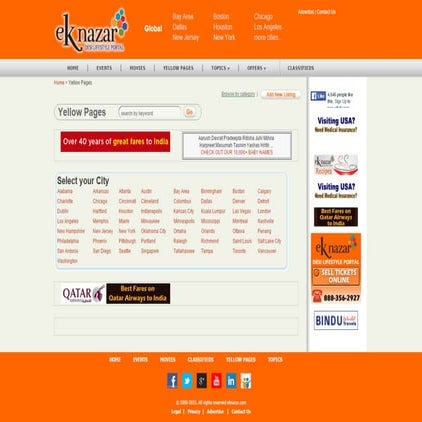 Indian businesses in usa canada  indian grocers  restaurants  beauty salon  travel agents directory  indian yellow pages  desi yellow pages  eknazar