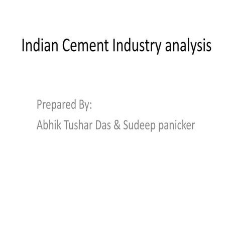 Overview on indian Cement Industry | PDF