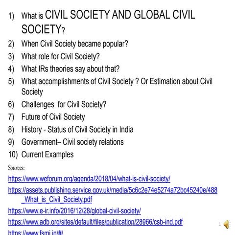 Indian Civil Society & Global Civil society