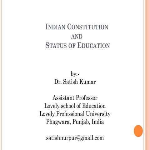 Indian constitution and educational provisions 