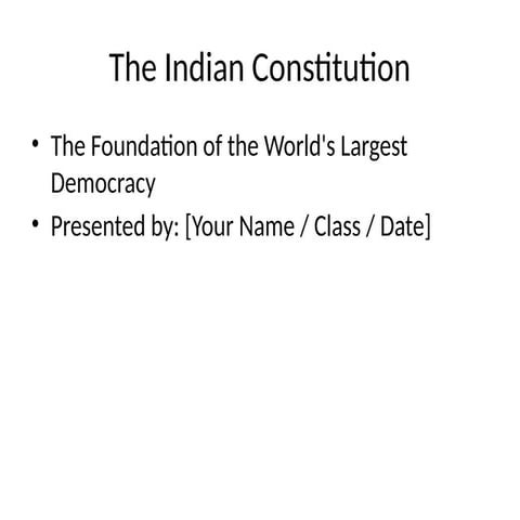 Indian Constitution Presentation Pptx Images Pptx