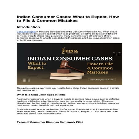Indian Consumer Cases_ What to Expect, How to File & Common Mistakes.docx